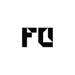 Obraz premium FU monogram logo design letter text name symbol monochrome logotype alphabet character simple logo
