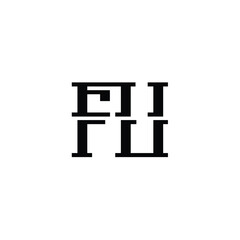 Obraz premium FU monogram logo design letter text name symbol monochrome logotype alphabet character simple logo