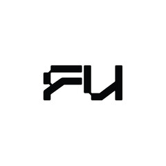 FU monogram logo design letter text name symbol monochrome logotype alphabet character simple logo