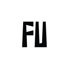 FU monogram logo design letter text name symbol monochrome logotype alphabet character simple logo