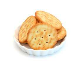 Cracker isolated on over white background