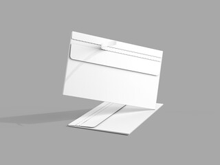 Realistic Floating White Envelope Isolated 3D Mockup