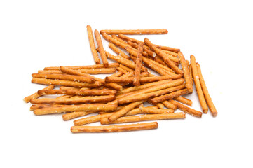 Bread sticks on white background