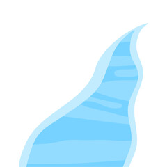 Winding mountain river frozen in winter