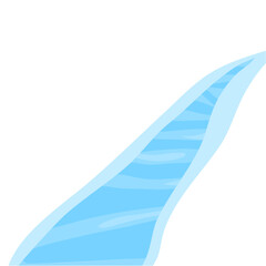 Winding mountain river frozen in winter