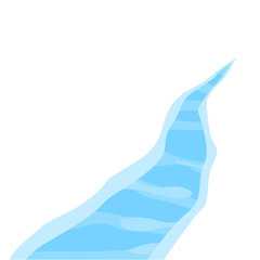 Winding mountain river frozen in winter