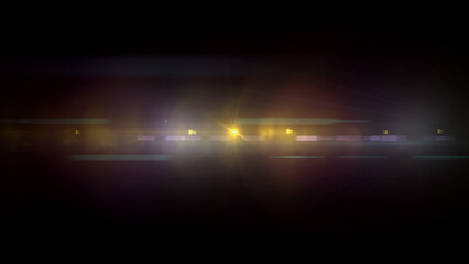 Abstract digital lighting effect sparkle shiny bright optical lens flare background.