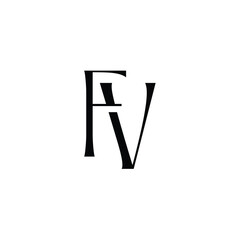 FV monogram logo design letter text name symbol monochrome logotype alphabet character simple logo