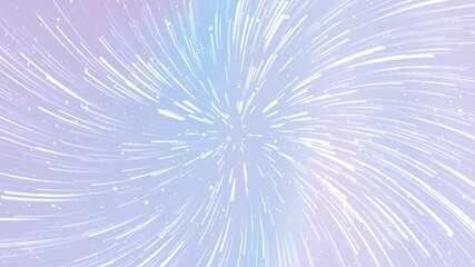 "Radiant Burst" is an abstract animated background showcasing a mesmerizing starburst effect with dynamic light trails radiating from the center. The background features pastel tones of pink and blue, - Powered by Adobe