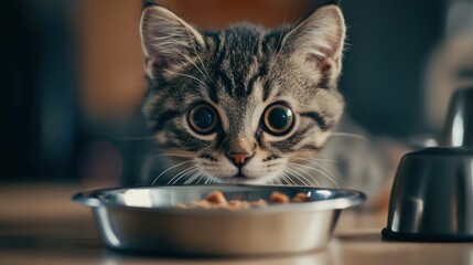 Curious Kitten Looking at Camera
