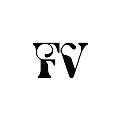 FV monogram logo design letter text name symbol monochrome logotype alphabet character simple logo