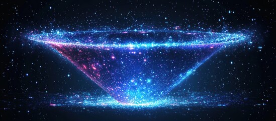 Obraz premium A glowing blue and pink vortex in a dark, starry sky.