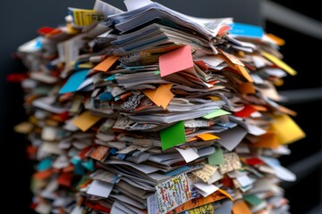 Close-up of a stack of journals and academic papers, capturing the essence of lifelong learning