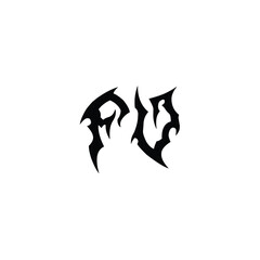 Fototapeta premium FV monogram logo design letter text name symbol monochrome logotype alphabet character simple logo