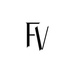 FV monogram logo design letter text name symbol monochrome logotype alphabet character simple logo