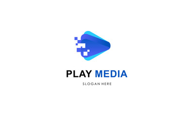Play media logo design template 