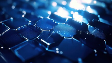 Fototapeta premium Abstract blue hexagon background. 3d rendering, 3d illustration.