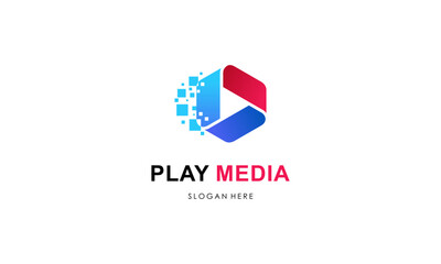 Play media logo design template 