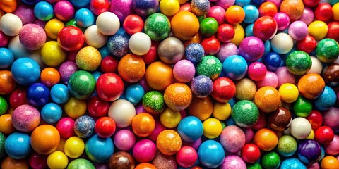 Obraz premium A Vibrant Symphony of Colors A Close-Up of Colorful Gum Balls, Each One a Miniature Sphere of Delight