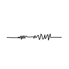 Continuous lines heart beats drawing. Wave pulse Cardiogram