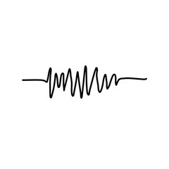 Continuous lines heart beats drawing. Wave pulse Cardiogram