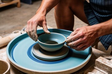 Skilled Hands Molding Unique Ceramics on the Pottery Wheel