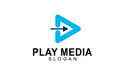 Play media logo design template 