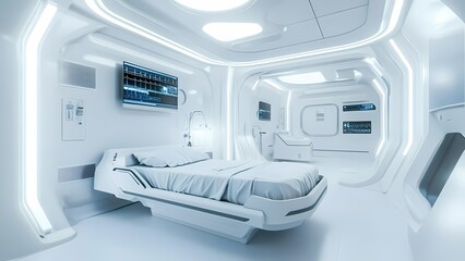 Futuristic hospital ward interior design