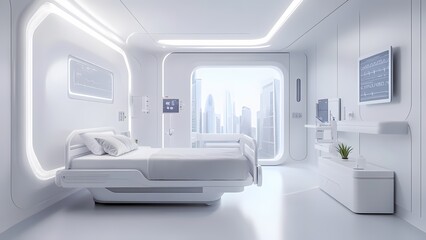 Futuristic hospital ward interior design