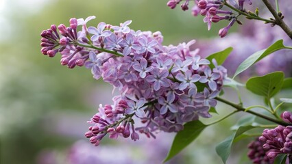 Stunning Close-Up of Delicate Purple Lilac Blossoms for Spring Floral Decor and Nature Photography