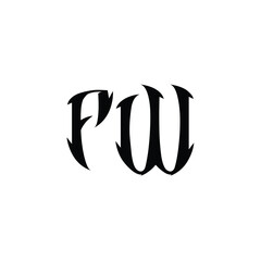 Obraz premium FW monogram logo design letter text name symbol monochrome logotype alphabet character simple logo
