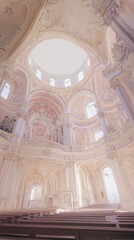 Fototapeta premium A stunning interior of a grand church featuring ornate architecture and soft lighting.