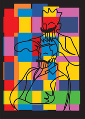 barbershop design poster abstract print art