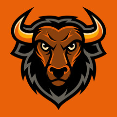 Bison head vector art illustration