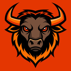 Bison head vector art illustration