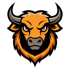 Bison head vector art illustration