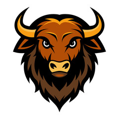 Bison head vector art illustration