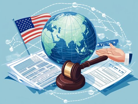 A detailed illustration of the Foreign Account Tax Compliance Act (FATCA) concept.