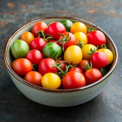Bowl of Colorful Cherry Tomatoes