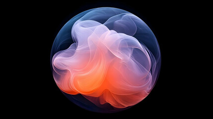 Abstract Sphere with Swirling Colors Illustration