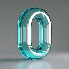 Transparent Blue Zero Shape with Reflective Finish