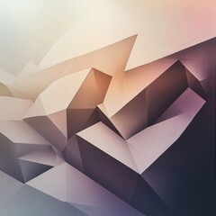 Obraz premium Abstract Geometric Wall Sculpture with a Gradient of Tan and Purple Hues