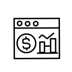Online business line icon