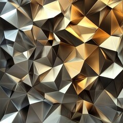Fototapeta premium Abstract Metallic Geometric Pattern with Golden Highlights