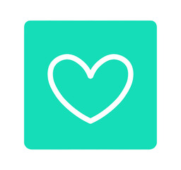 シンプルな緑色のハートマーク