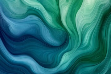 Fototapeta premium Abstract Swirling Green and Blue Liquid Marble Pattern