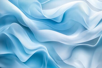 Obraz premium Abstract Texture of Blue Sheer Fabric with Flowing Waves