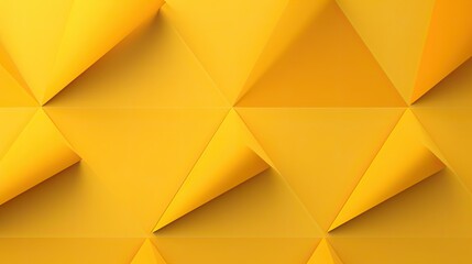 Obraz premium 3D abstract background with yellow triangles on an orange color, vector illustration. Realistic template for presentation design