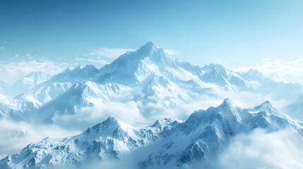 Obraz premium Majestic Rugged Mountain Range with Snow-Capped Peaks