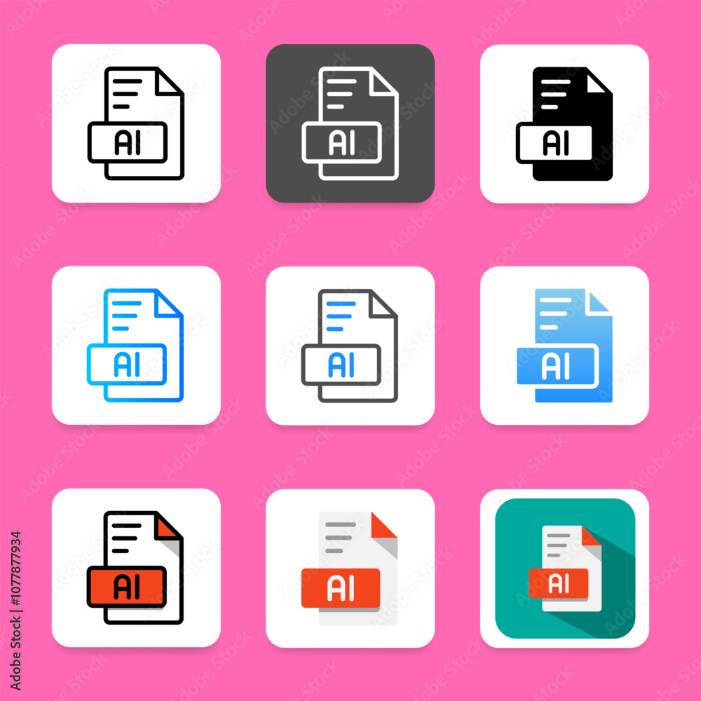 Poster set document file design icon. extension, format, files type. can be used for website, ui and mobile